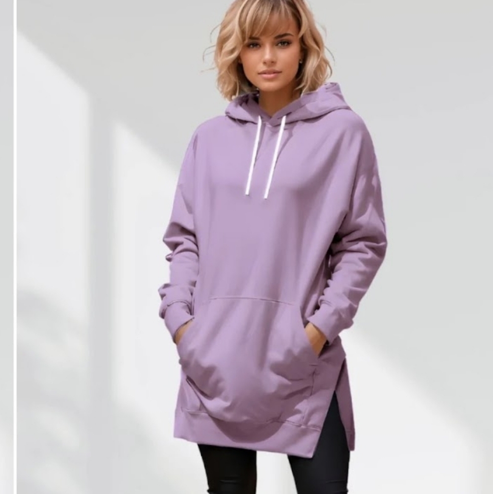THE WARMY OVERSIZED HOODIE DRESS/SWEATSHIRT 'IRIS LAVENDER'
